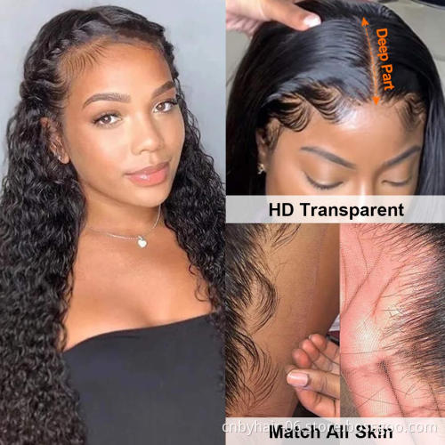 40 Inch Transparent 360 Hd Frontal Full Wig Vendor Raw Brazilian Curly Deep Wave 13x4 Lace Front Human Hair Wigs For Black Women